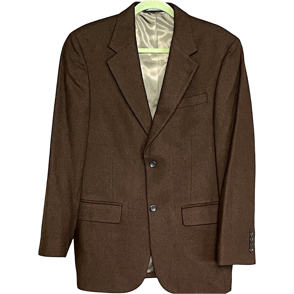 OSCAR DE LA RENTA Men's Cashmere Wool Blazer Jacket Brown 39R